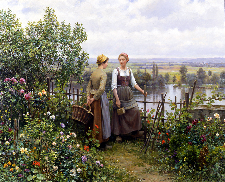 Daniel Ridgeway Knight Maria and Madeleine on the Terrace